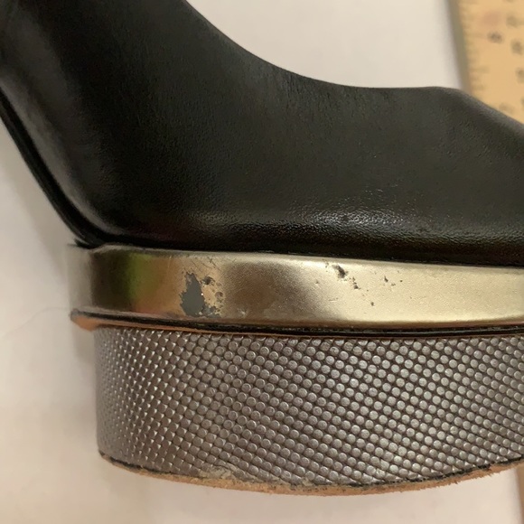 B Brian Atwood Franciska Peep Toe Pump Black Platform Sz 8 - Picture 9 of 11